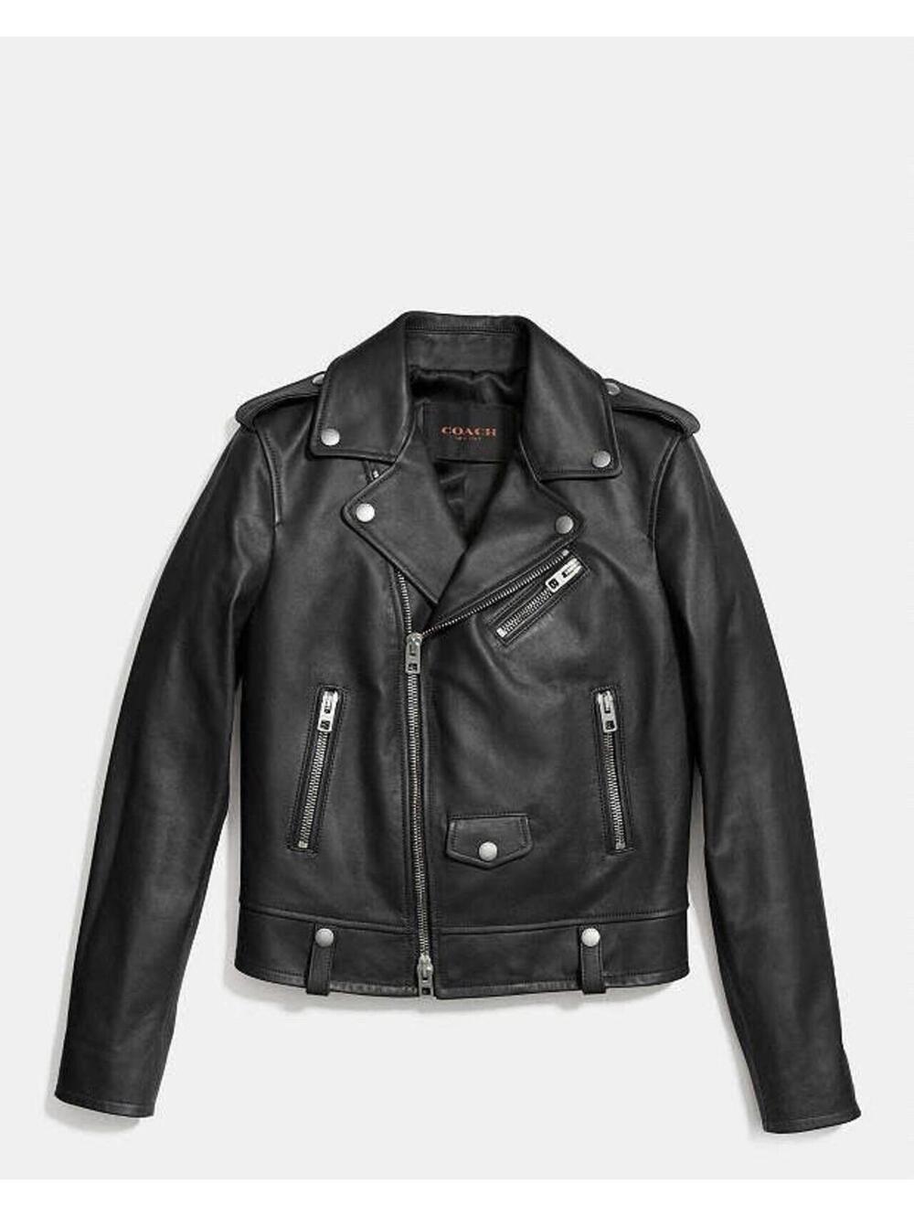 Coach 1941 Icon Moto Jacket Black Ladies Size 10 NICE!